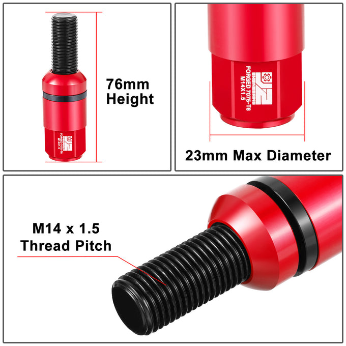 20 Pcs Aluminum M14x1.5 Thread Pitch Lug Nuts<br>Fits Meredes-Benz Models
