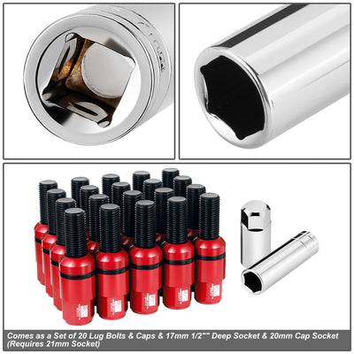 20 Pcs Aluminum M14x1.5 Thread Pitch Lug Nuts<br>Fits Meredes-Benz Models