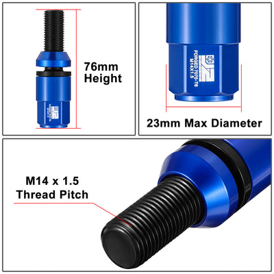 20 Pcs Aluminum M14x1.5 Thread Pitch Lug Nuts<br>W/ 4 or 5 Lug M14x1.5 Thread