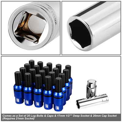 20 Pcs Aluminum M14x1.5 Thread Pitch Lug Nuts<br>W/ 4 or 5 Lug M14x1.5 Thread