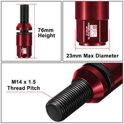 20 Pcs Aluminum M14x1.5 Thread Pitch Lug Nuts<br>W/ 4 or 5 Lug M14x1.5 Thread