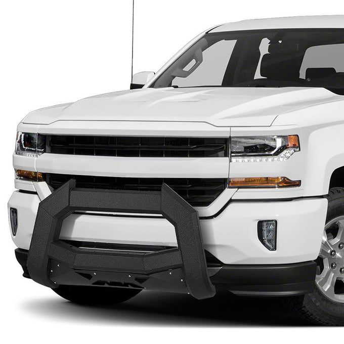 07-18 Chevy Silverado GMC Sierra Front Bumper Grille Guard - Carbon Steel