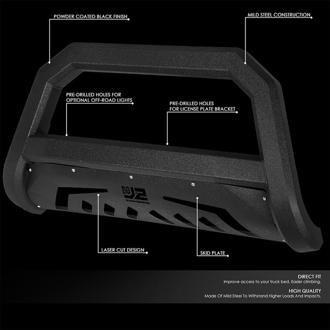 05-22 Toyota Tacoma Box Beam Front Bumper Grille Guard - Carbon Steel
