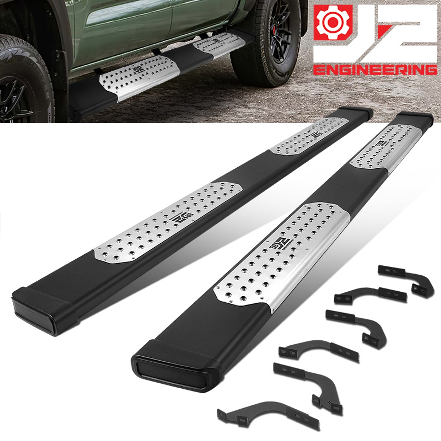 6.5 in. Wide Flat Step Running Boards <br>05-22 Toyota Tacoma Double Cab