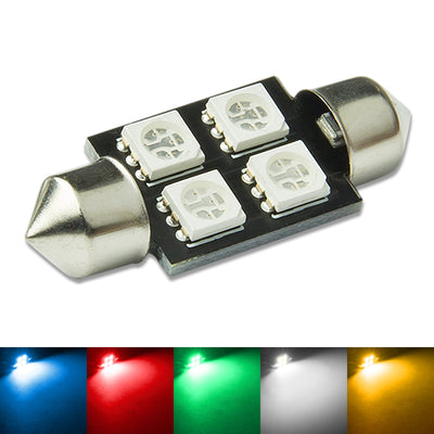 4 SMD LED Auto Interior Dome Light Bulb - LED-11X36-4SMD-5050-1S-RD