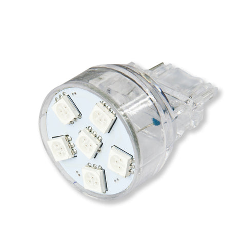 6 SMD LED Brake Turn Signal Auto Tail Light Bulb - LED-3156-6SMD-5050-25MM-RD