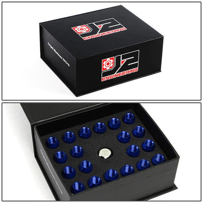 Lug Nuts - M12X1.5 - Open-End - 7075 - W/Key - Aluminum - 16PC - LN-T7-002-15-BL - 7