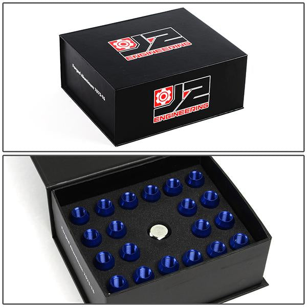Lug Nuts - M12X1.5 - Open-End - 7075 - W/Key - Aluminum - 16PC - LN-T7-002-15-BL - 7