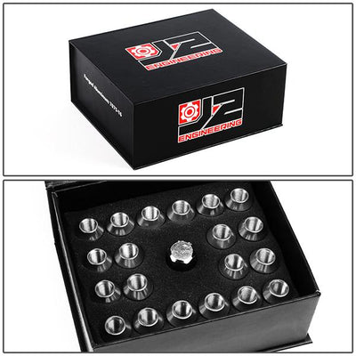 Lug Nuts - M12X1.5 - Open-End - 44mm - 7075 - W/Adapter - Aluminum - 20PCs - LN-T7-008-15-SL - 7
