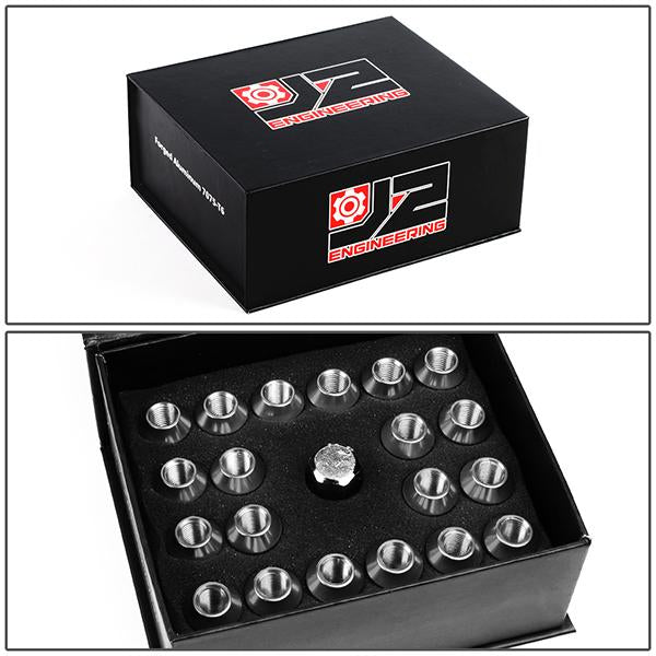 Lug Nuts - M12X1.5 - Open-End - 44mm - 7075 - W/Adapter - Aluminum - 20PCs - LN-T7-008-15-SL - 7