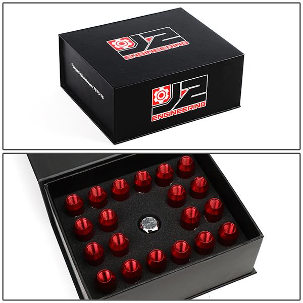 Lug Nuts - M12X1.5 - Open-End - 60mm - 7075 - Aluminum - 16PC - LN-T7-010-15-RD - 7