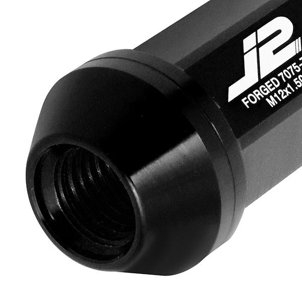 M12X1.5 20-Piece Knurled Top Lug Nuts - 50mm - w/Key - Aluminum - LN-T7-014-15-BK - 4