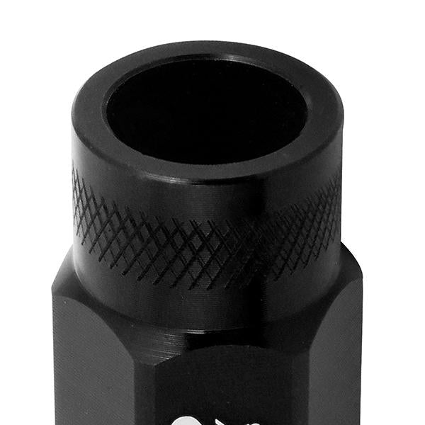 M12X1.5 20-Piece Knurled Top Lug Nuts - 50mm - w/Key - Aluminum - LN-T7-014-15-BK - 5