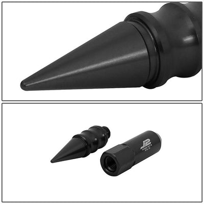 Lug Nuts - M12X1.5 - Spiky Cap - 123mm - 7075 - Aluminum - 20PCs - LN-T7-015-15-BK - 4