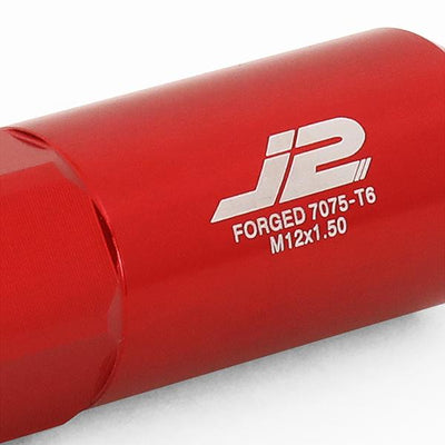 Lug Nuts - M12X1.5 - Spiky Cap - 107mm - 7075 - Aluminum - 20PCs - LN-T7-016-15-RD - 3
