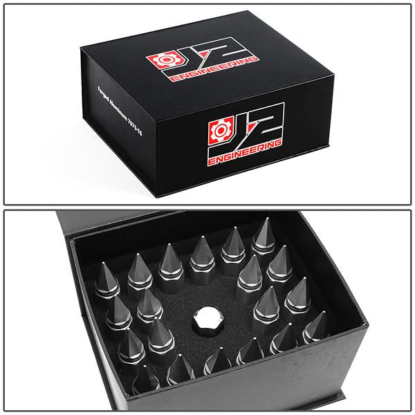 Lug Nuts - M12X1.5 - Spiky Cap - 90mm - 7075 - Aluminum - 20PCs - LN-T7-017-15-SL - 7