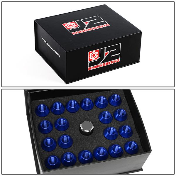 M12X1.5 20-Piece Lug Nuts - 45mm - w/Adapter - Aluminum - LN-T7-019-15-BL - 7