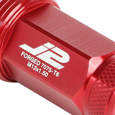 M12X1.5 20-Piece Knurled Top Lug Nuts - 50mm - w/Key - Aluminum - LN-T7-021-15-RD - 3