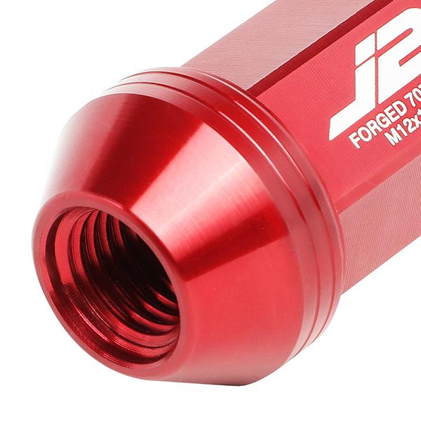 M12X1.5 20-Piece Knurled Top Lug Nuts - 50mm - w/Key - Aluminum - LN-T7-021-15-RD - 4