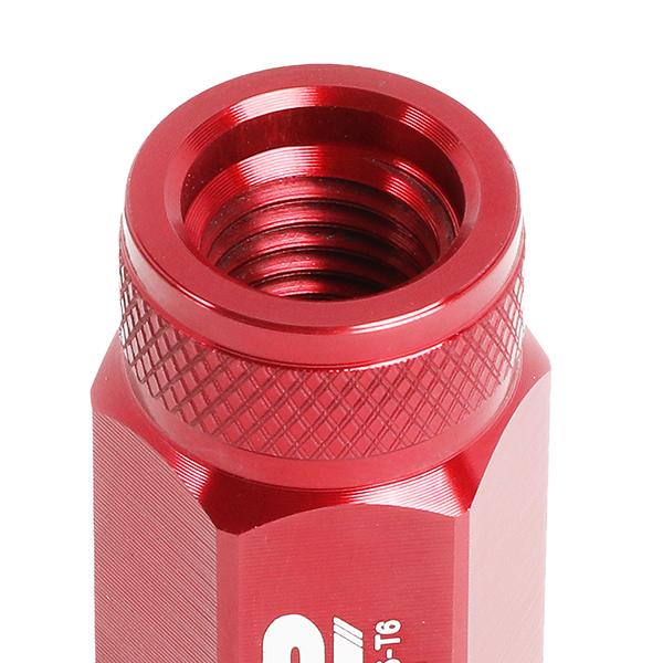 M12X1.5 20-Piece Knurled Top Lug Nuts - 50mm - w/Key - Aluminum - LN-T7-021-15-RD - 5
