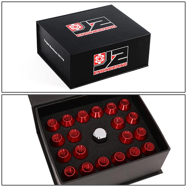 Lug Nuts - M12X1.5 - Open-End - 40mm - 7075 - Aluminum - 20PCs - LN-T7-023-15-RD - 7