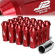M12X1.5 Open End 20 Piece Wheel Lug Nuts - 60mm - w/Adapter - Aluminum - LN-T7-028-15-RD - 1