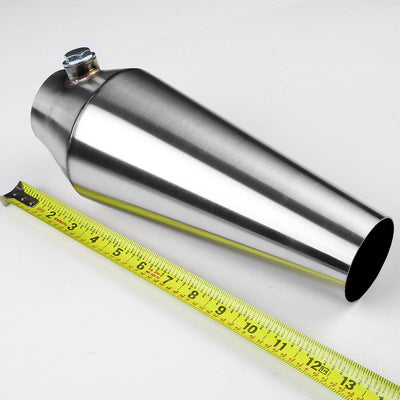 D-Motoring - Megaphone Exhaust - 11.5 Overall Length - 2.5Inlet - 2.5 Outlet - T-304 Stainless Steel  - 4