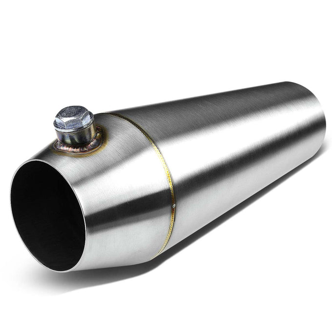 D-Motoring - Megaphone Exhaust - 11.5 Overall Length - 3 Inlet - 3 Outlet - T-304 Stainless Steel  - 1