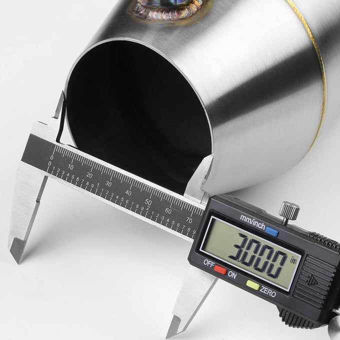 D-Motoring - Megaphone Exhaust - 11.5 Overall Length - 3 Inlet - 3 Outlet - T-304 Stainless Steel  - 2