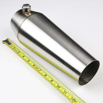 D-Motoring - Megaphone Exhaust - 11.5 Overall Length - 3 Inlet - 3 Outlet - T-304 Stainless Steel  - 4