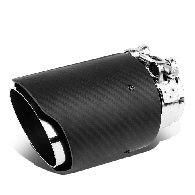 6.5 in. Length 2.4 in. ID Stainless Steel Exhaust Muffler Tip w/3.6 in. OD Carbon Fiber Pattern Cover