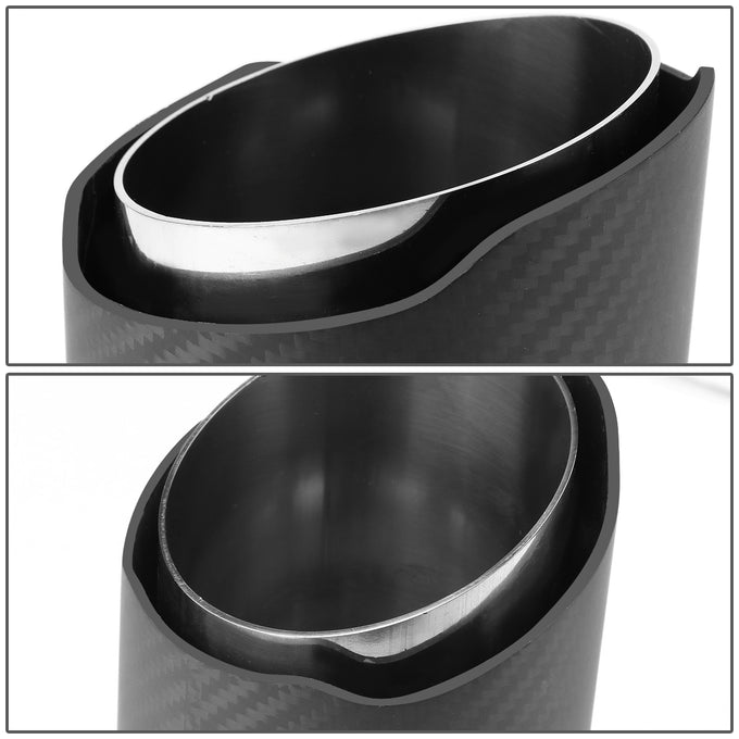 6.5 in. Length 2.4 in. ID Stainless Steel Exhaust Muffler Tip w/3.6 in. OD Carbon Fiber Pattern Cover