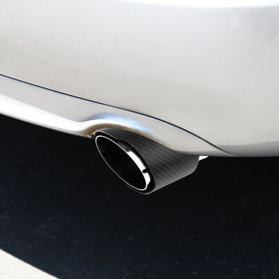6.5 in. Length 2.4 in. ID Stainless Steel Exhaust Muffler Tip w/3.6 in. OD Carbon Fiber Pattern Cover