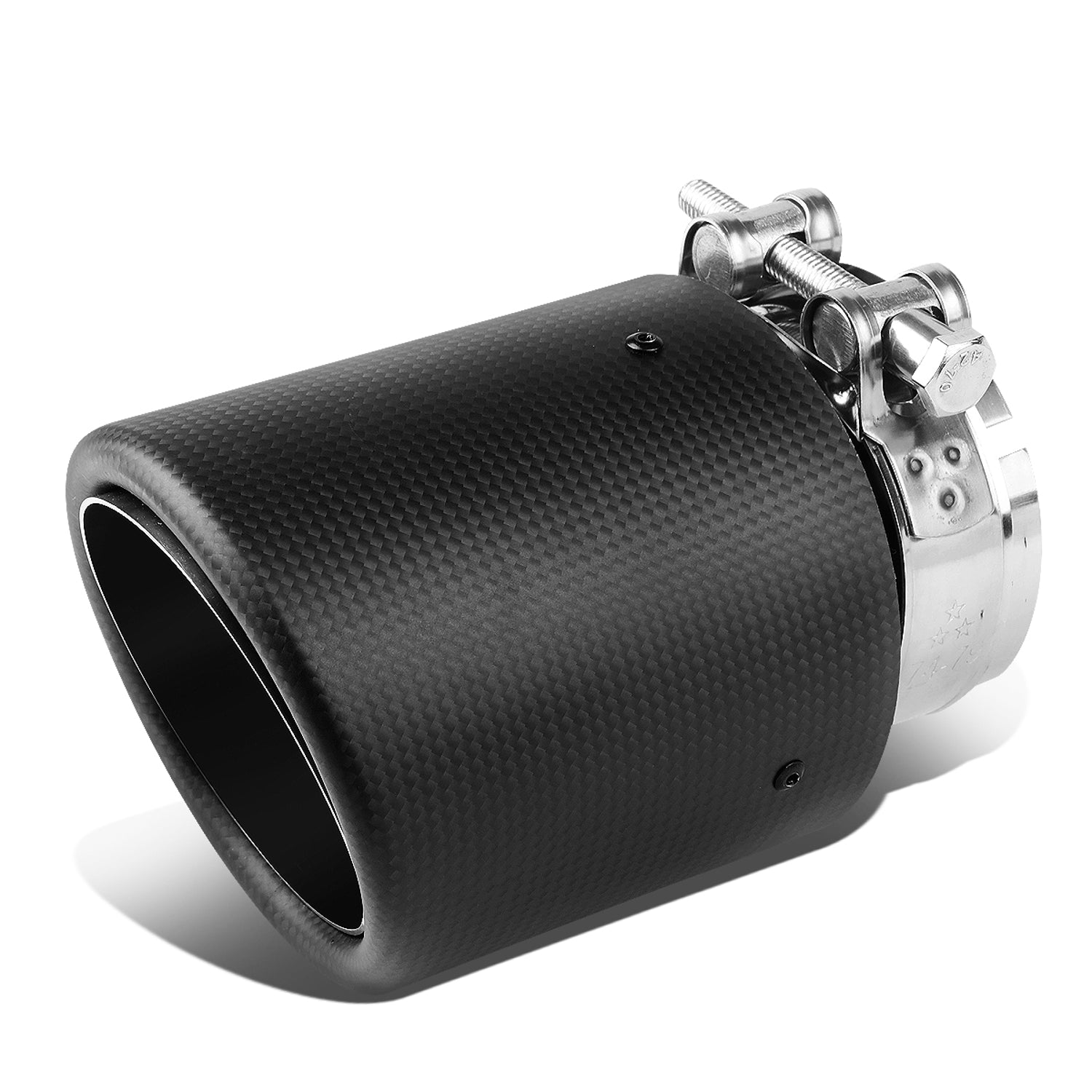 6 in. Length 2.9 in. ID Stainless Steel Carbon Fiber Pattern Rolled Ex ...
