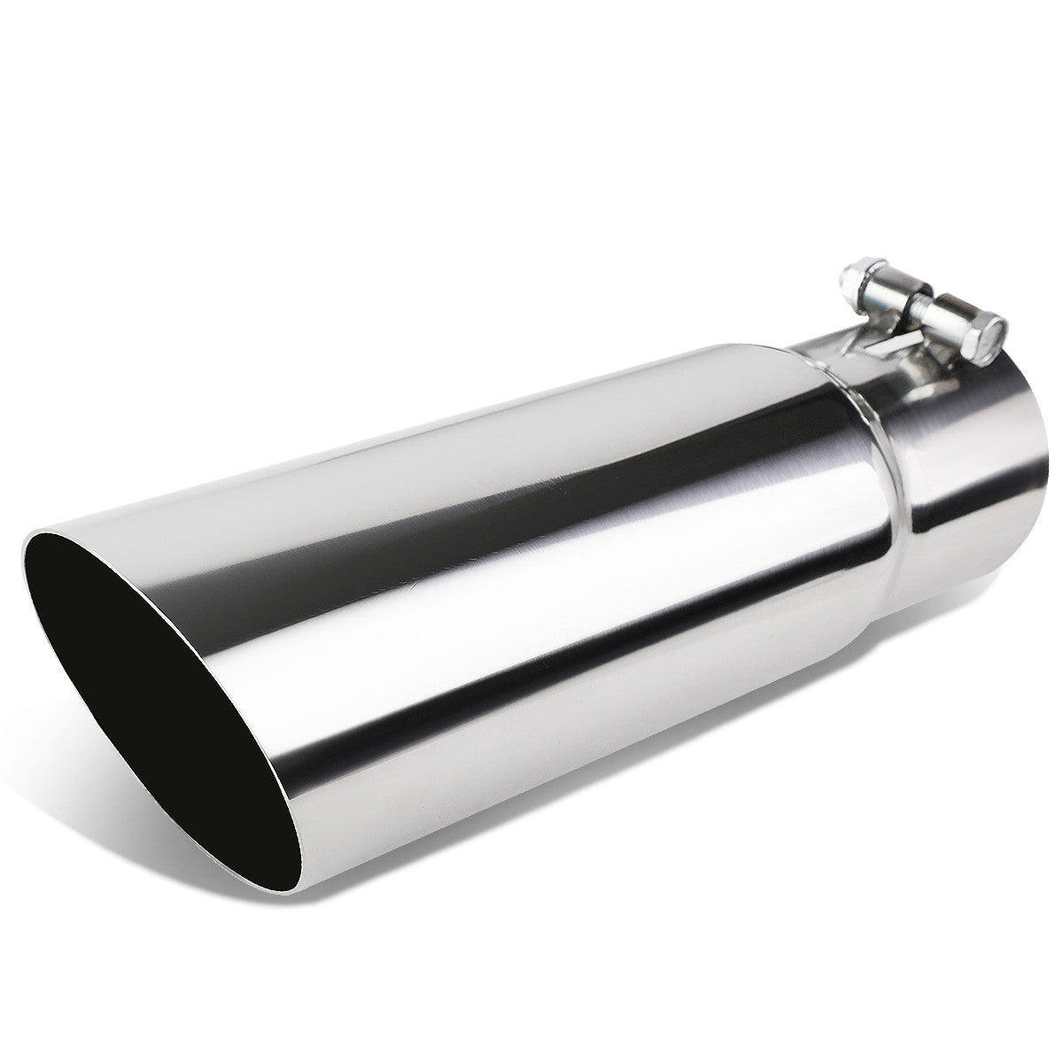 D-Motoring - Muffler Exhaust Tip - 3.5 OD Tip Diameter - Slant Tip - Fits over 3 OD Piping - 1