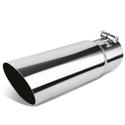 D-Motoring - Muffler Exhaust Tip - 3.5 OD Tip Diameter - Slant Tip - Fits over 3 OD Piping - 1