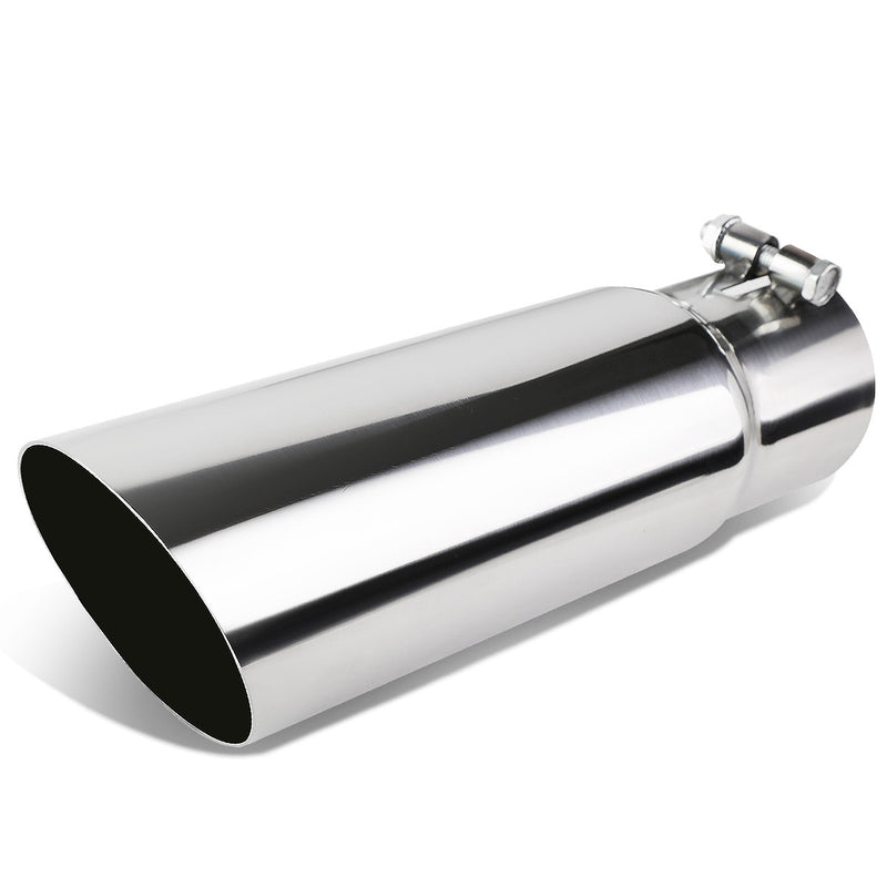 D-Motoring - Muffler Exhaust Tip - 3.5 OD Tip Diameter - Slant Tip - Fits over 3 OD Piping - 1