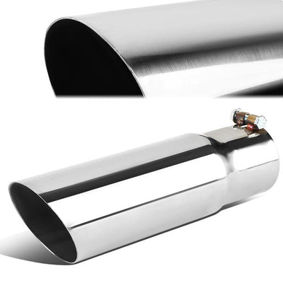 Muffler Exhaust Tip - 3.5 Od - 3 Inlet - 11.75 Length - Diagonal Cut - Stainless Steel - MFL-TIP-002 - 1