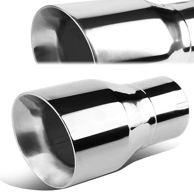 Muffler Exhaust Tip - 4.5Od - 3 Inlet - 8.25L - Double Wall - Angle Cut - Stainless Steel - MFL-TIP-004 - 1