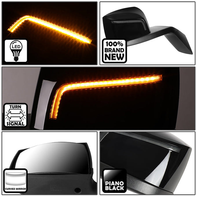 Performance Series Side Hood Mirrors (Black) <br>04-18 Volvo VN Series
