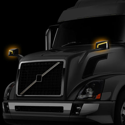 Performance Series Side Hood Mirrors (Black) <br>04-18 Volvo VN Series