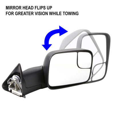 D-Motoring - Towing Mirrors - Manual Adjustable - Foldable - Pair - Dodge RAM 1500 / 2500 / 3500 - 2