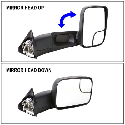 D-Motoring - Towing Mirrors - Manual Adjustable - Foldable - Pair - Dodge RAM 1500 / 2500 / 3500 - 4
