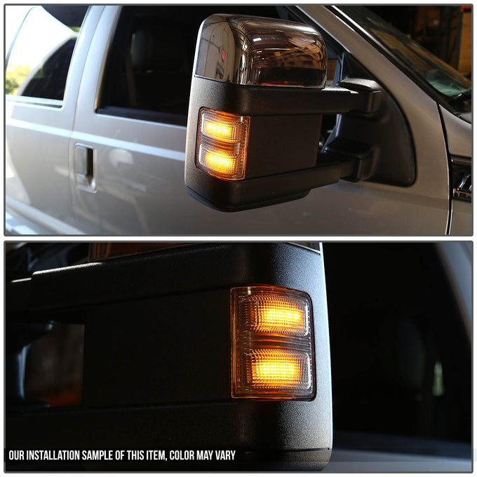 D-Motoring - Mirror Turn Signal Lights - Black Housing - Amber Corner - Direct Bolt On - OE Style - Ford F-250 / F-350 / F-450 Super Duty - 6