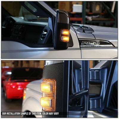D-Motoring - Mirror Turn Signal Lights - Black Housing - Amber Corner - Direct Bolt On - OE Style - Ford F-250 / F-350 / F-450 Super Duty - 7