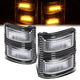 Black Housing Amber LED Mirror Turn Signal Lights<br>07-16 Ford F250 F350 F450 F550 Super Duty