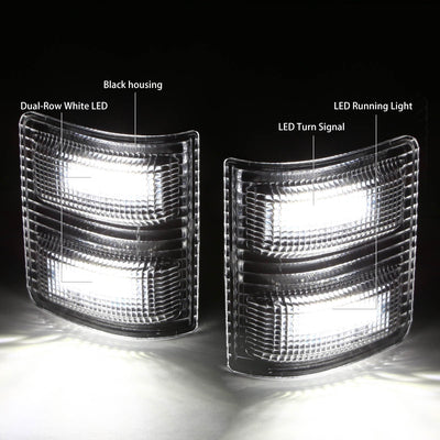 D-Motoring - Mirror Turn Signal Lights - Black Housing - Clear Lens - Direct Bolt On - OE Style - Ford F-250 / F-350 / F-450 Super Duty - 2