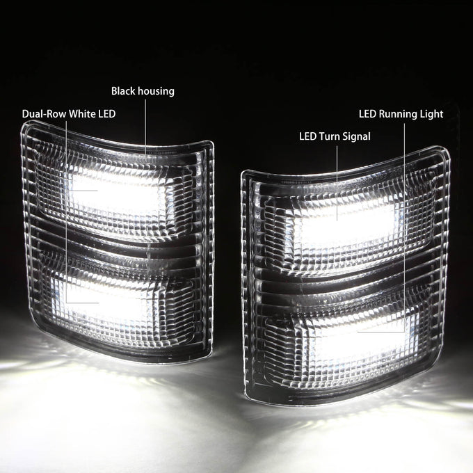 D-Motoring - Mirror Turn Signal Lights - Black Housing - Clear Lens - Direct Bolt On - OE Style - Ford F-250 / F-350 / F-450 Super Duty - 2