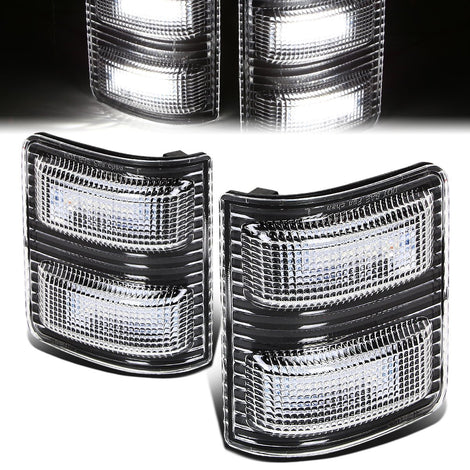 Black Housing White LED Mirror Turn Signal Lights<br>07-16 Ford F250 F350 F450 F550 Super Duty