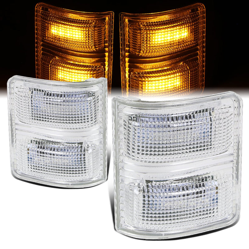 Chrome Housing Amber LED Mirror Turn Signal Lights<br>07-16 Ford F250 F350 F450 F550 Super Duty